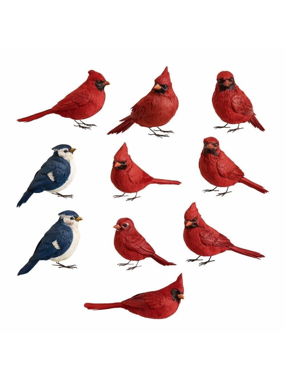 Artificial Cardinal and Blue Jay Mushroom Birds Floral Craft Supplies Wreath Pic